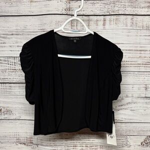 MARINA Black Open Elegant Bolero Cardigan